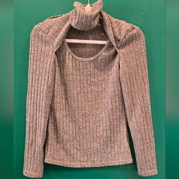 Ribbed Gray Sweater for Women - Picture 1 of 4